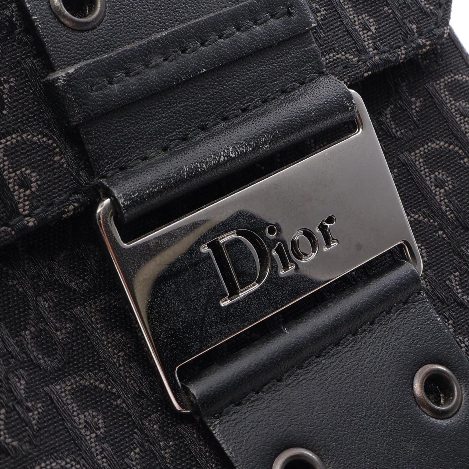 Dior Handbag Street Chic Trotter Black Canvas Leather Vanity — view 9