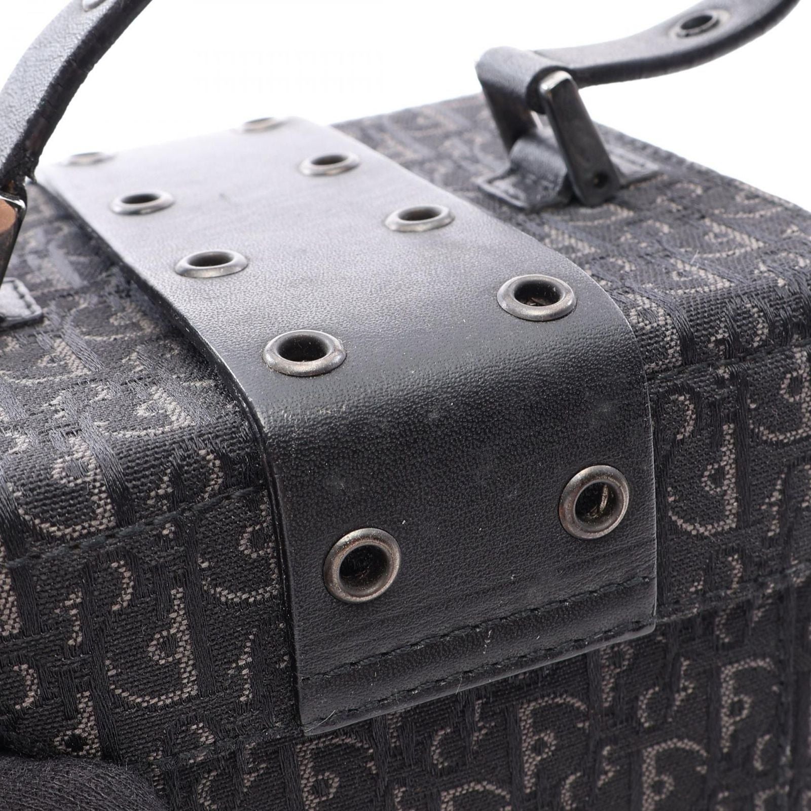 Dior Handbag Street Chic Trotter Black Canvas Leather Vanity — view 8