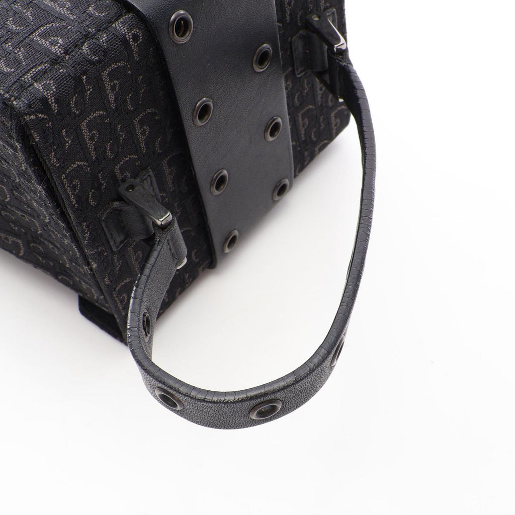 Dior Handbag Street Chic Trotter Black Canvas Leather Vanity — view 5