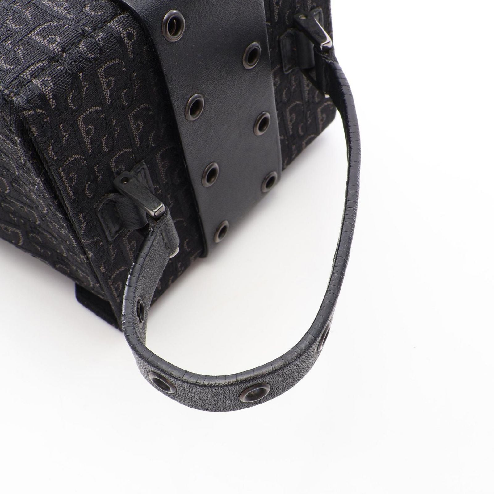 Dior Handbag Street Chic Trotter Black Canvas Leather Vanity — view 5