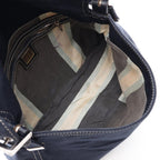 Fendi Shoulder Bag Mamma Bucket Navy Canvas Leather — view 3