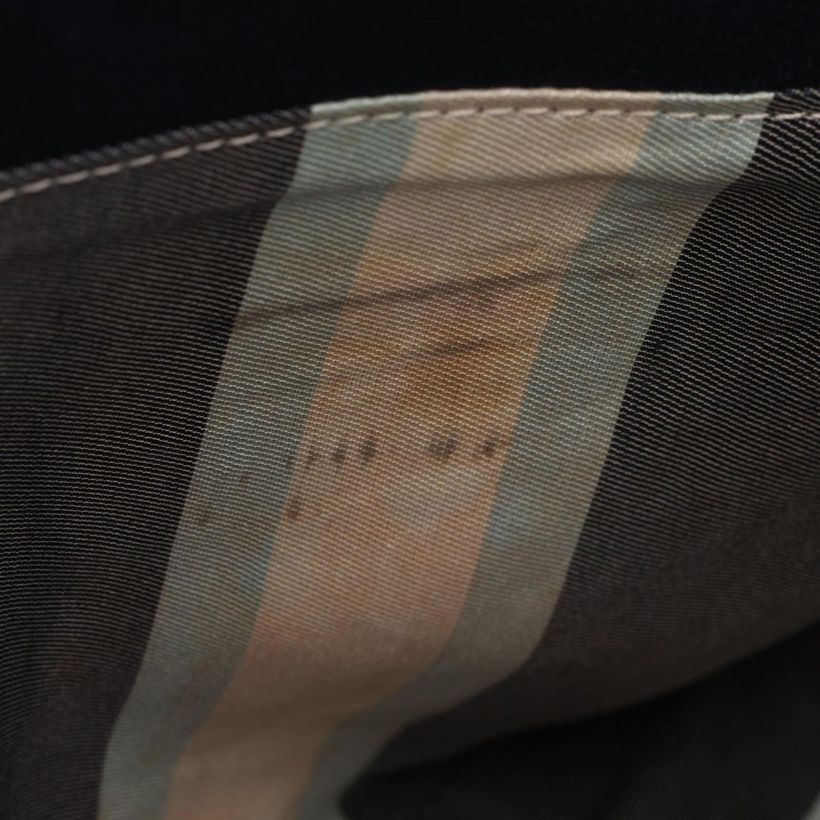 Fendi Shoulder Bag Mamma Bucket Navy Canvas Leather — view 6