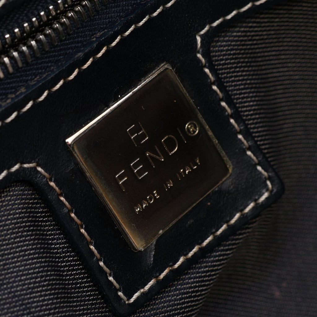Fendi Shoulder Bag Mamma Bucket Navy Canvas Leather — view 4