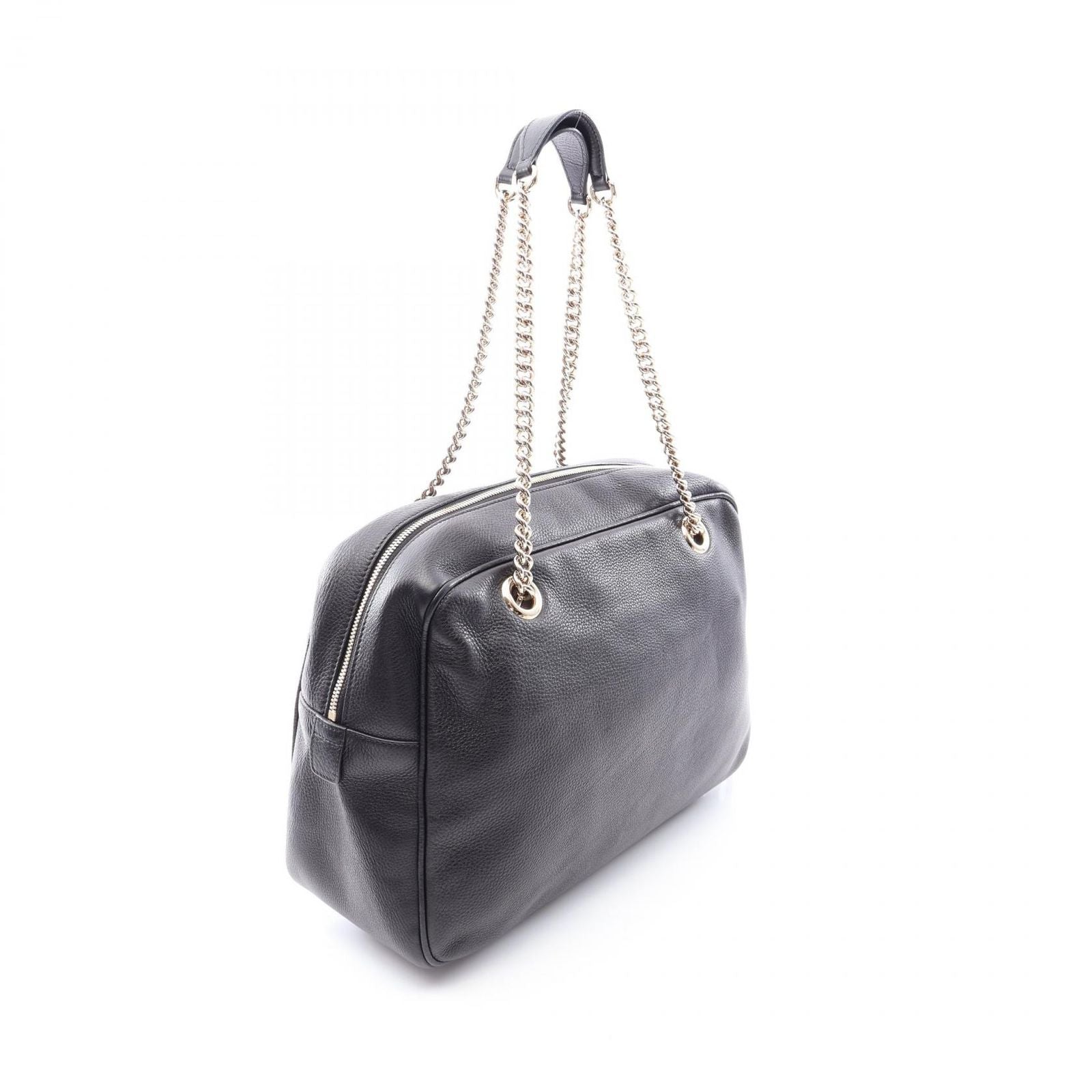Gucci Shoulder Bag Soho Interlocking Black Leather Chain — view 2