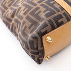 Fendi Tote Zucca Brown Beige Canvas Leather — view 6