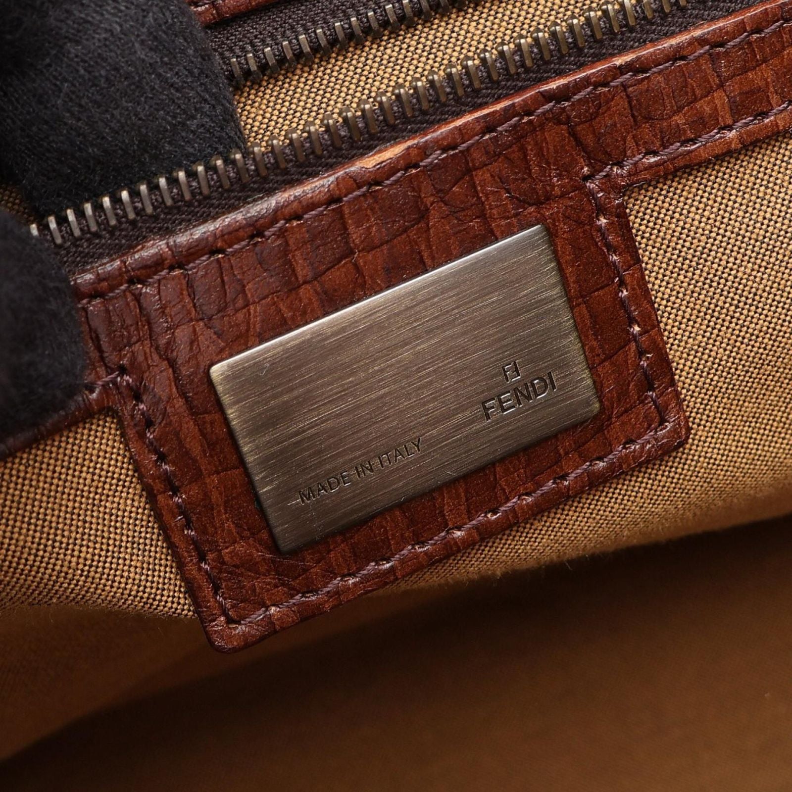 Fendi Handbag Etnico Zucca Brown Canvas Leather — view 4
