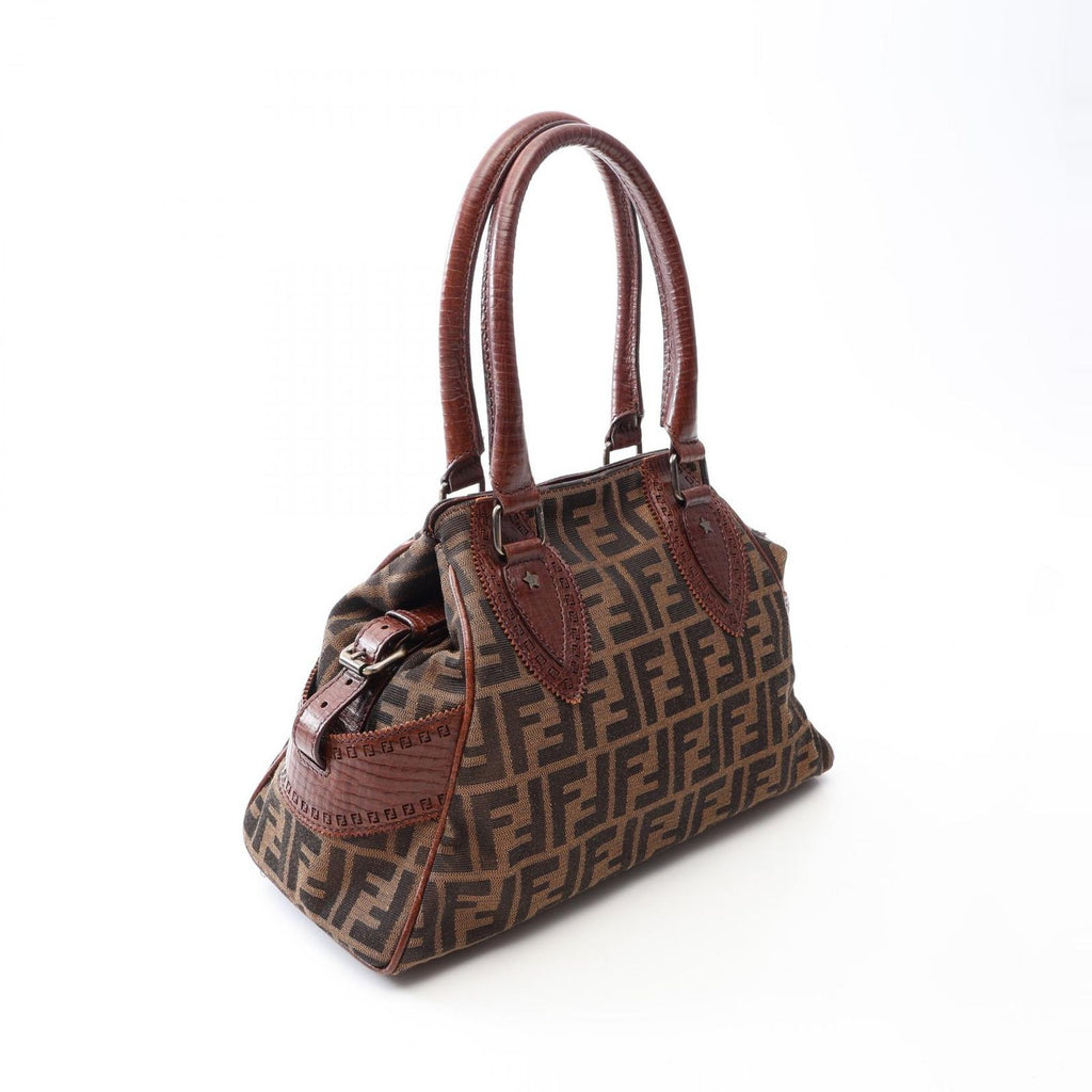 Fendi Handbag Etnico Zucca Brown Canvas Leather — view 2