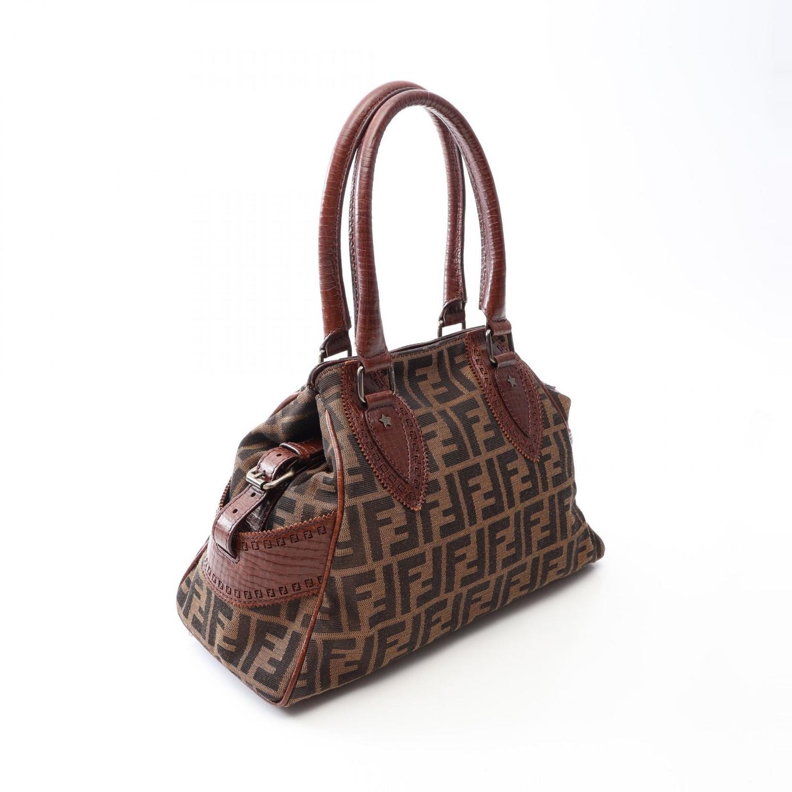 Fendi Handbag Etnico Zucca Brown Canvas Leather — view 2