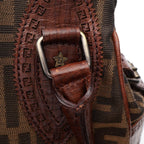 Fendi Handbag Etnico Zucca Brown Canvas Leather — view 9