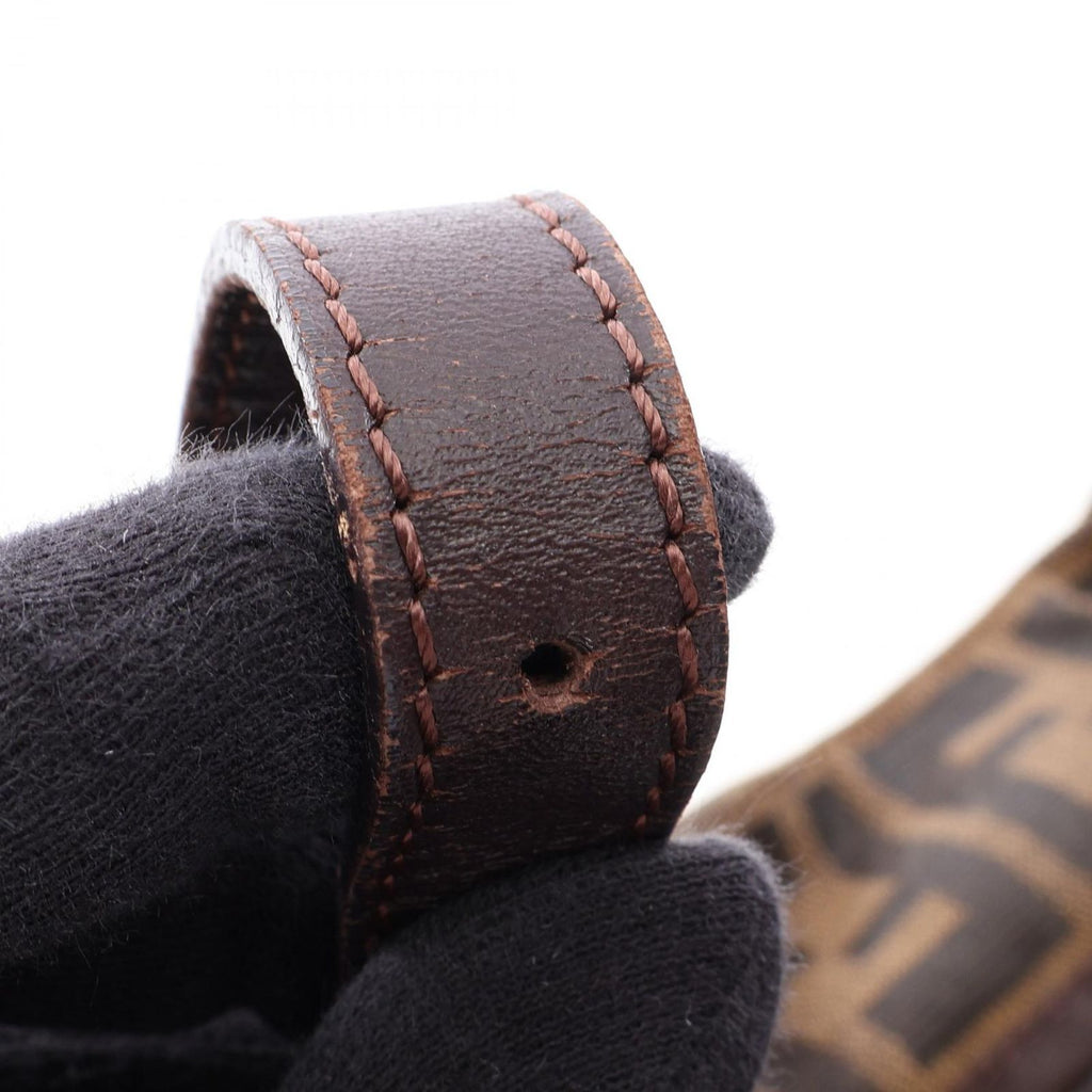 Fendi Shoulder Bag Zucca Brown Canvas Leather — view 7