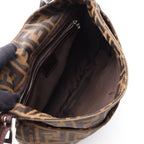 Fendi Shoulder Bag Zucca Brown Canvas Leather — view 3