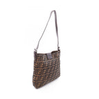 Fendi Shoulder Bag Zucca Brown Canvas Leather — view 2