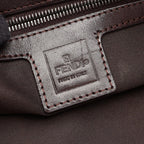 Fendi Shoulder Bag Zucca Brown Canvas Leather — view 4