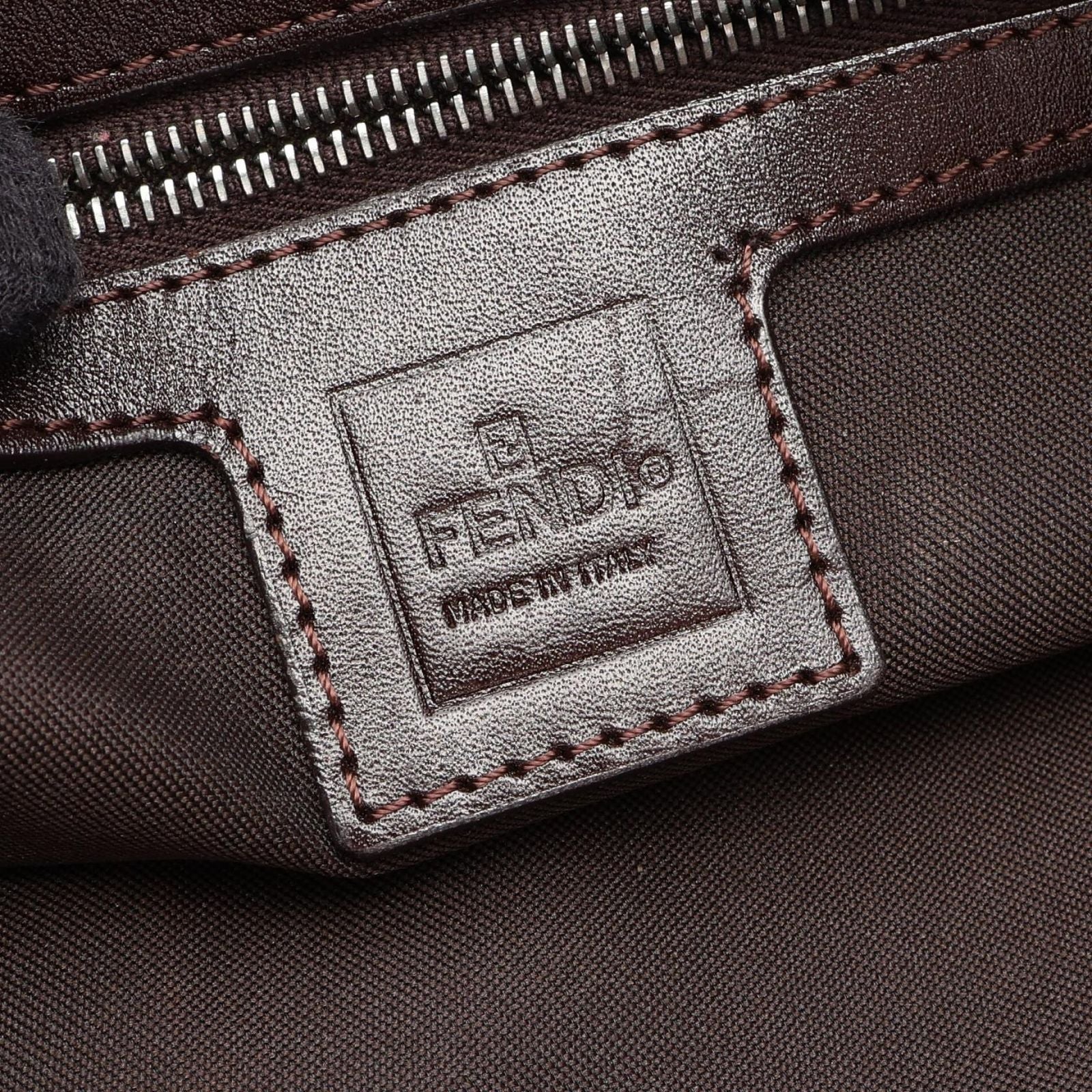 Fendi Shoulder Bag Zucca Brown Canvas Leather — view 4