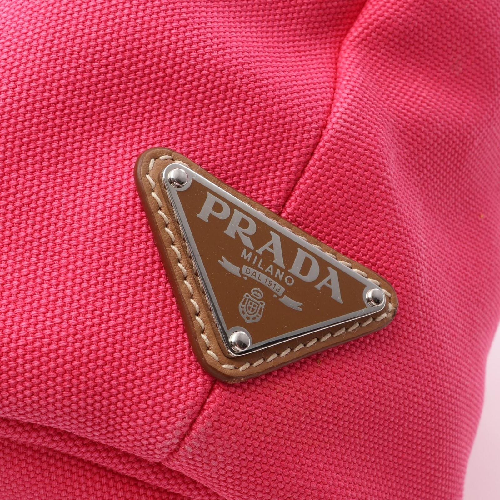 Prada Tote Canapa 2-Way Pink Canvas — view 5