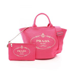 Prada Tote Canapa 2-Way Pink Canvas
