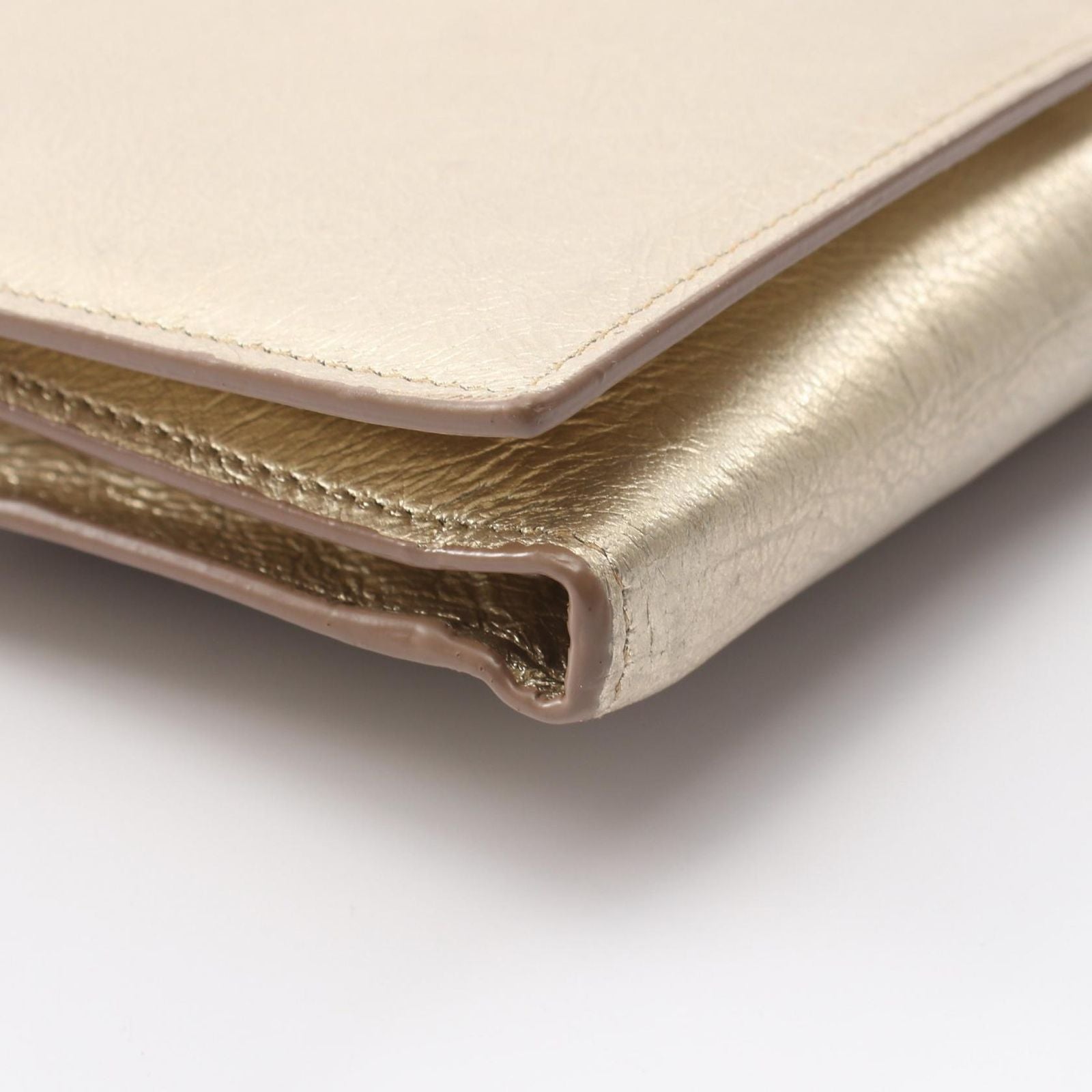 Saint Laurent Shoulder Bag Monogram Gold Leather Chain Wallet — view 6