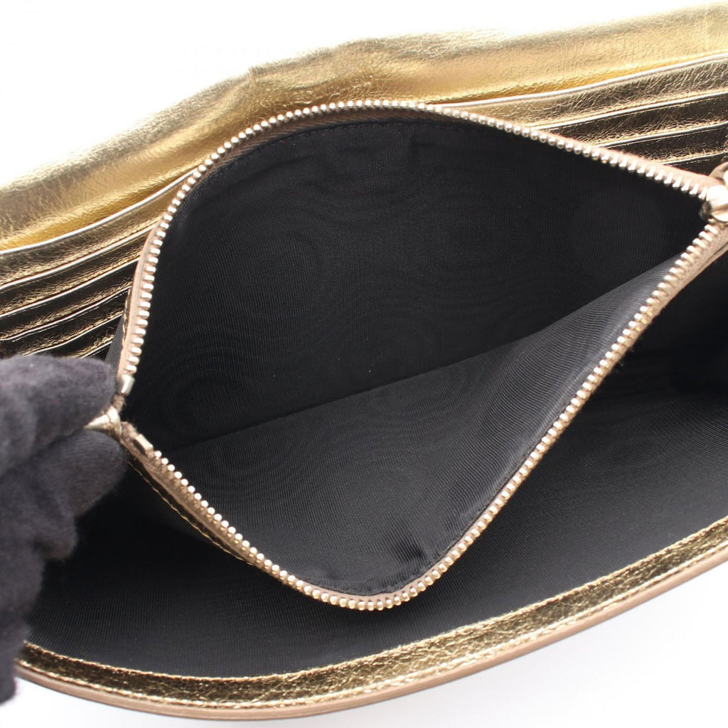 Saint Laurent Shoulder Bag Monogram Gold Leather Chain Wallet — view 8