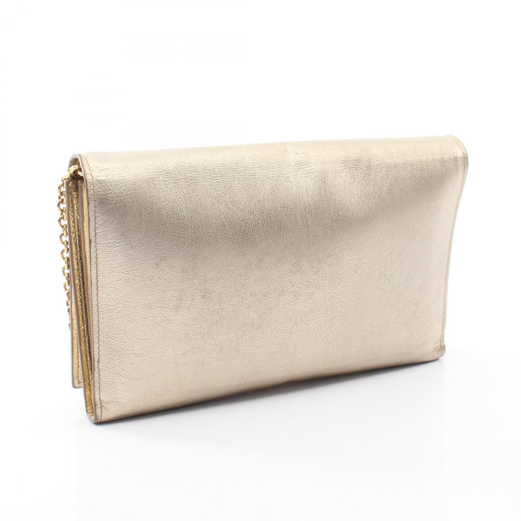 Saint Laurent Shoulder Bag Monogram Gold Leather Chain Wallet — view 2