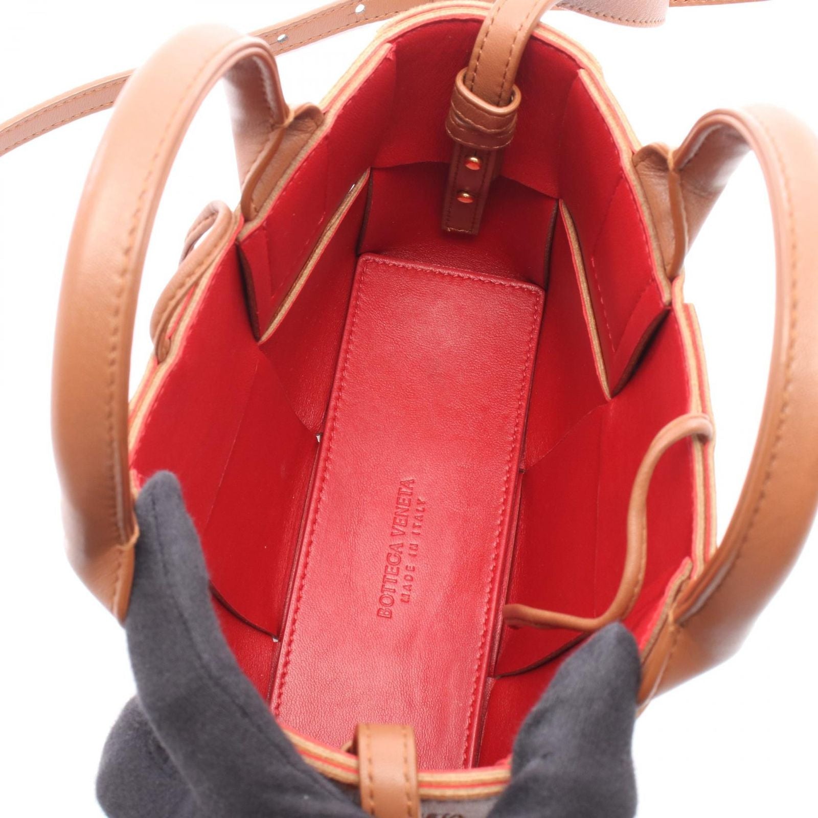 Bottega Veneta Tote Candy Arco 2-Way Brown Leather Micro — view 3