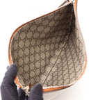 Gucci Clutch Logo Beige Brown Canvas Leather — view 3
