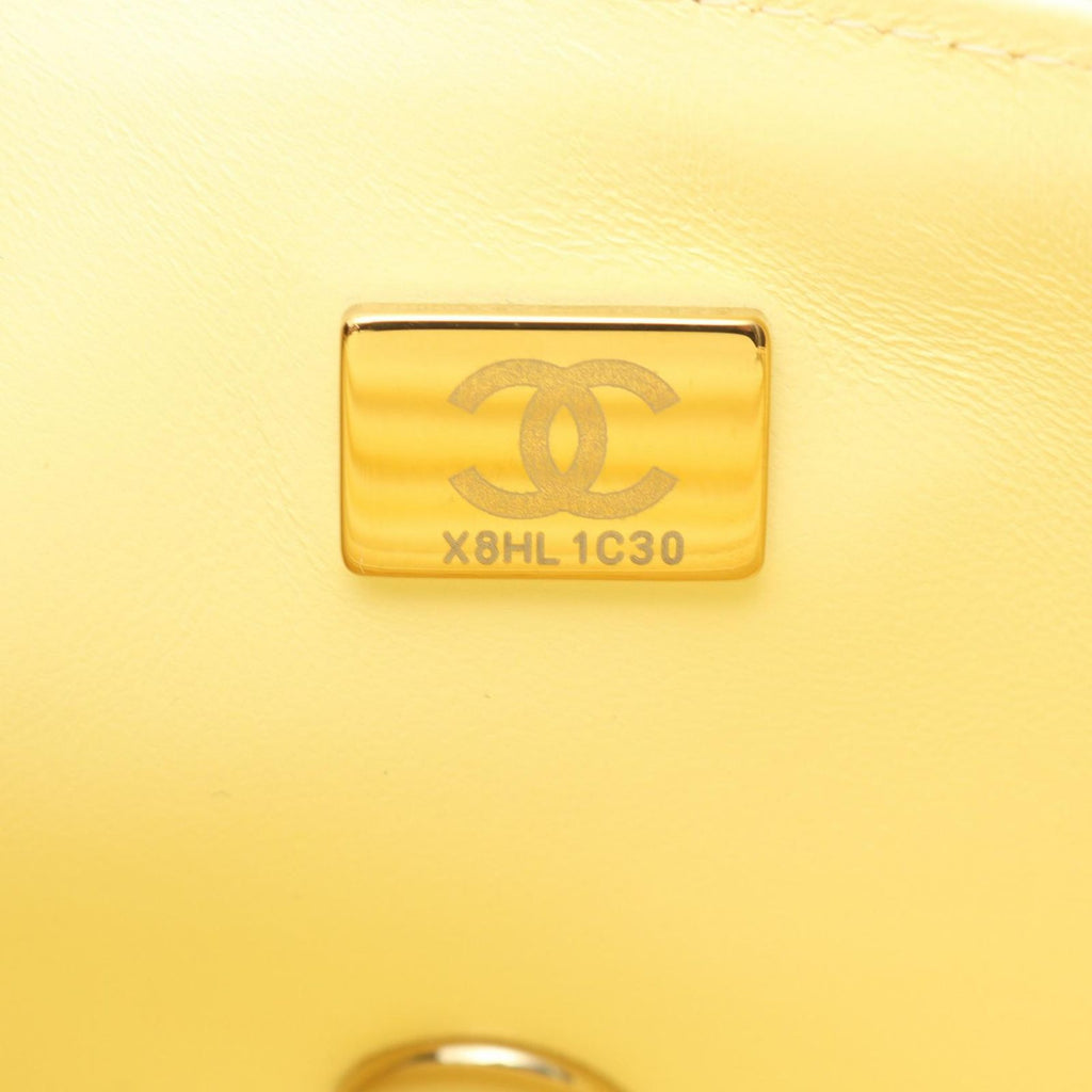 Chanel Shoulder Bag Mini Quilted 20 Cream Black Fabric Chain — view 5