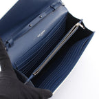Saint Laurent Paris Shoulder Bag Cassandra Classic Navy Leather Chain Wallet — view 3