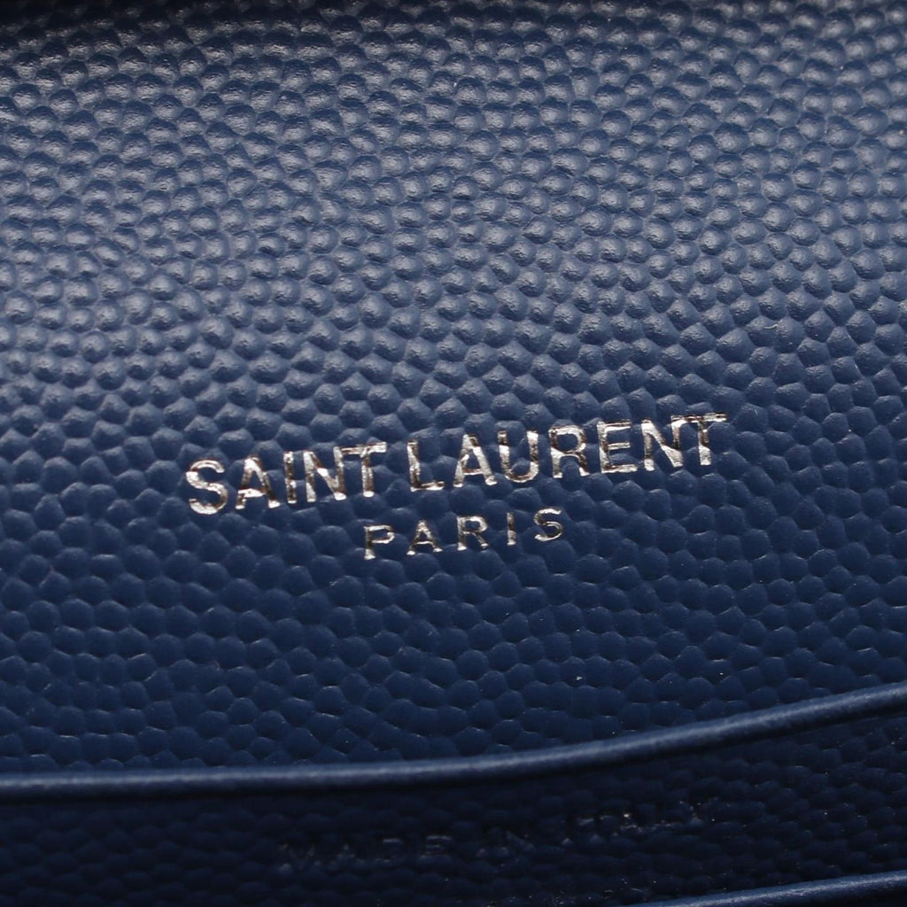 Saint Laurent Paris Shoulder Bag Cassandra Classic Navy Leather Chain Wallet — view 4