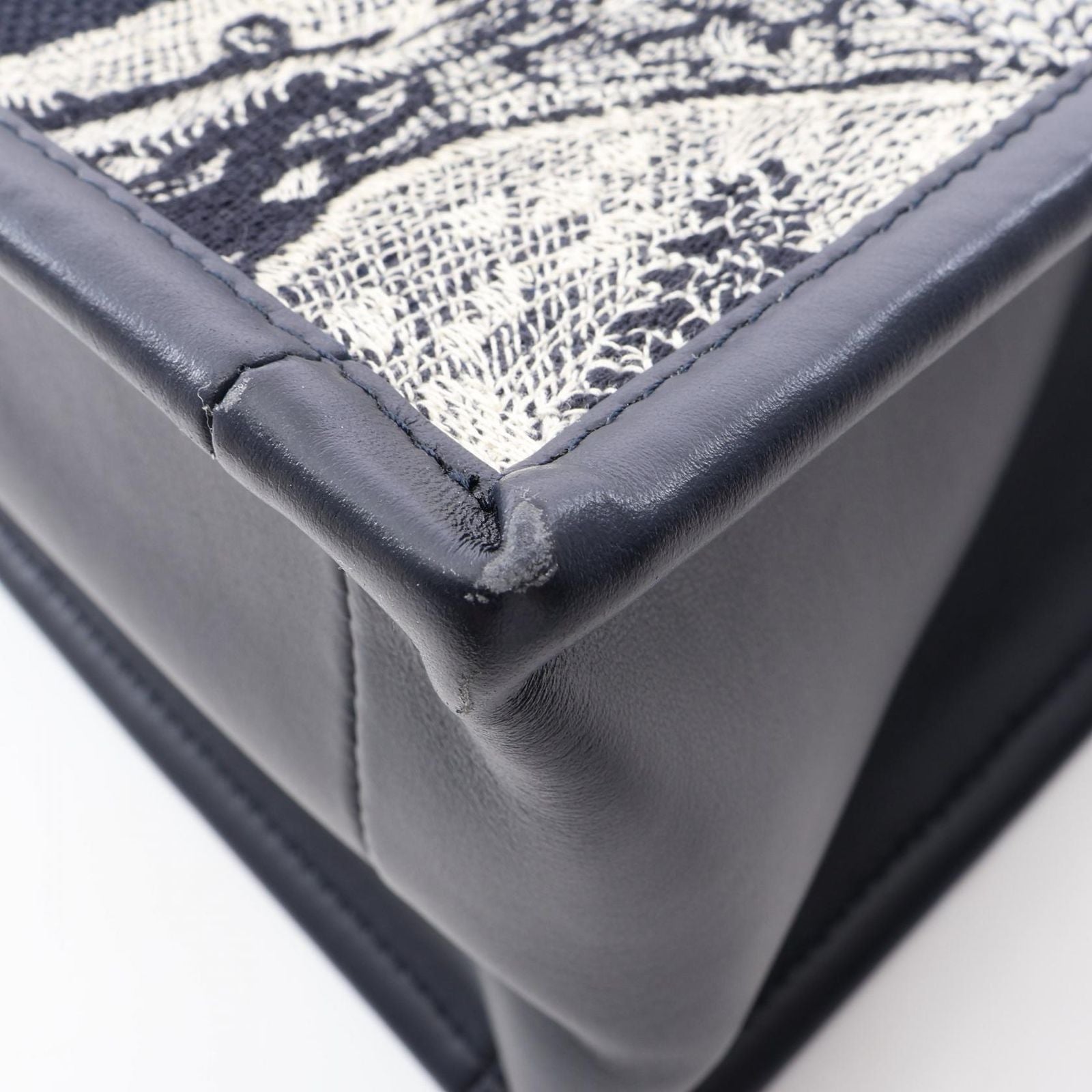 Dior Tote Book Small Toile de Jouy Reverse Embroidery 2-Way Navy Canvas — view 9