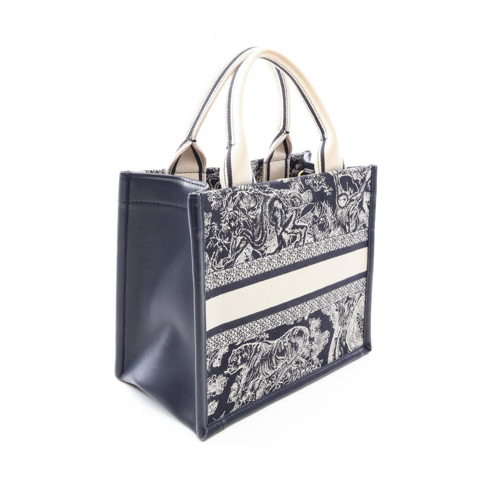 Dior Tote Book Small Toile de Jouy Reverse Embroidery 2-Way Navy Canvas — view 2
