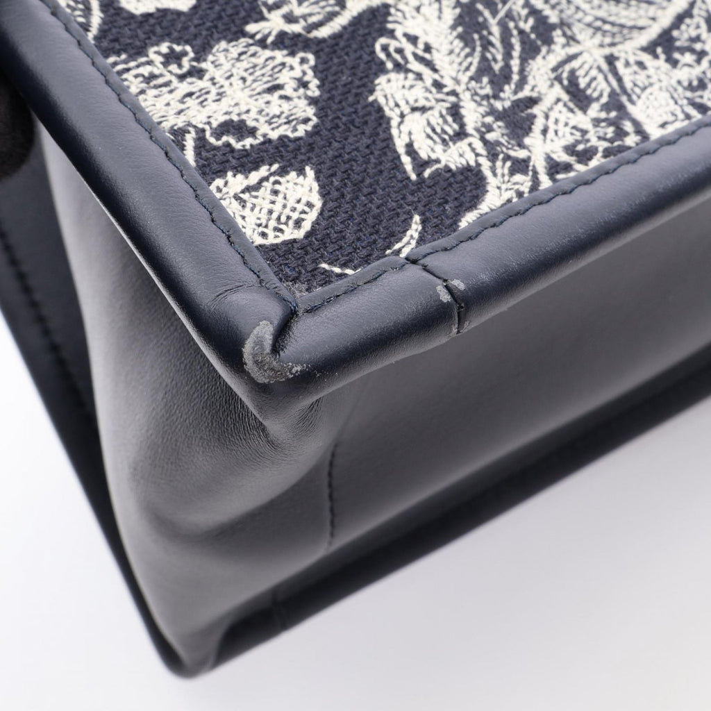 Dior Tote Book Small Toile de Jouy Reverse Embroidery 2-Way Navy Canvas — view 8