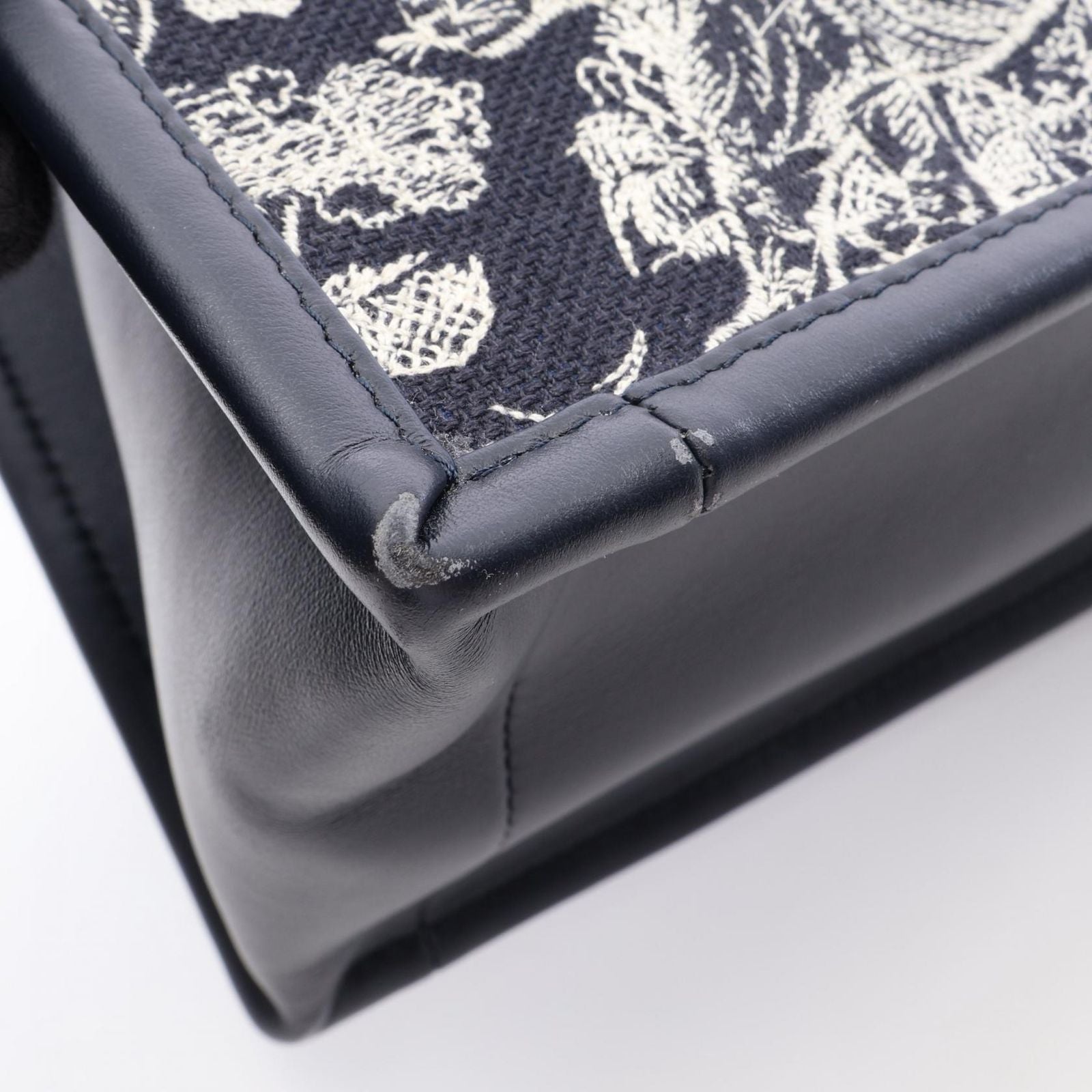 Dior Tote Book Small Toile de Jouy Reverse Embroidery 2-Way Navy Canvas — view 8