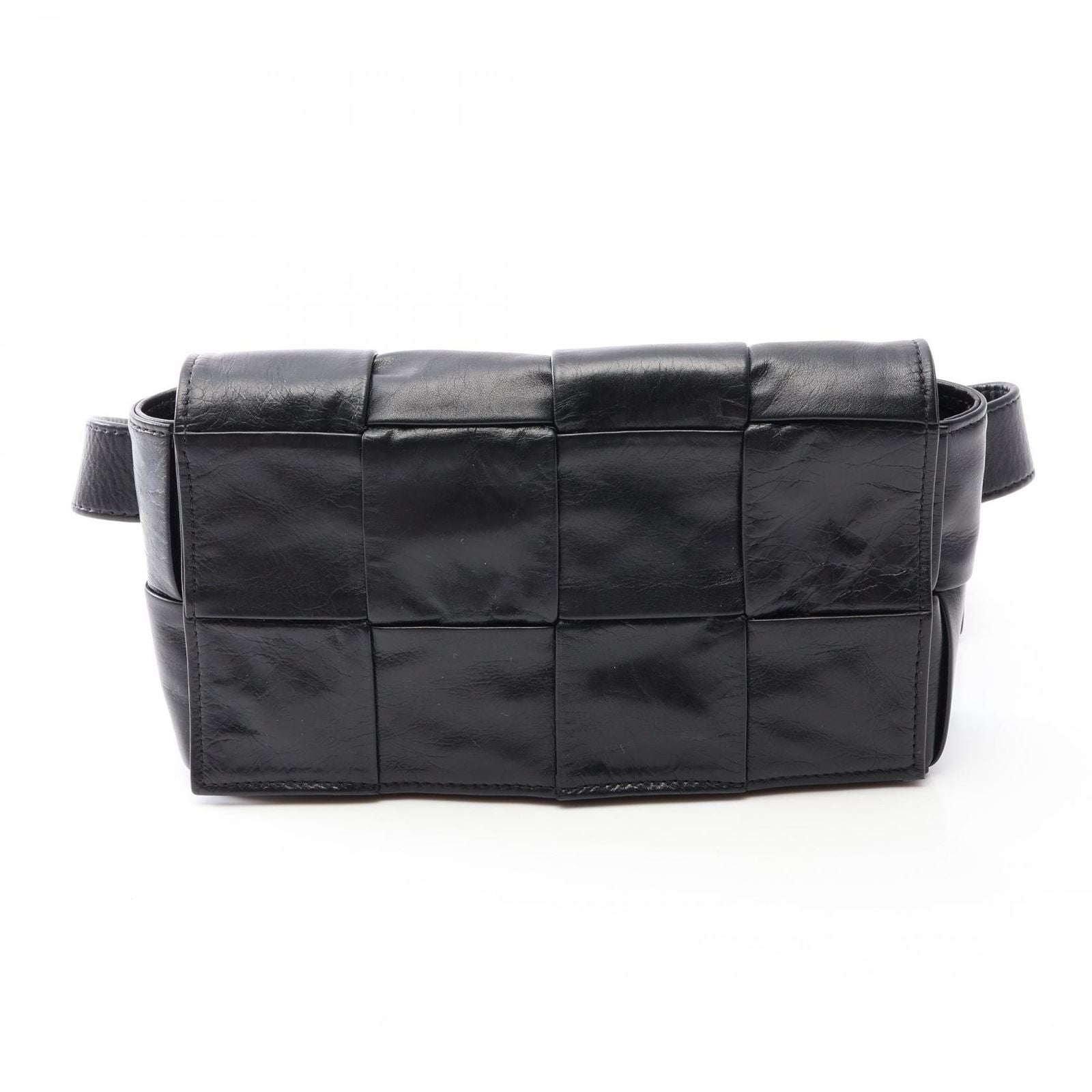 Bottega Veneta Waist Bag Cassette Maxi Intrecciato Black Leather