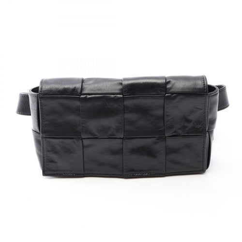 Bottega Veneta Waist Bag Cassette Maxi Intrecciato Black Leather