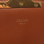 Celine Shoulder Bag Teen Triomphe Dark Brown Canvas Leather — view 4