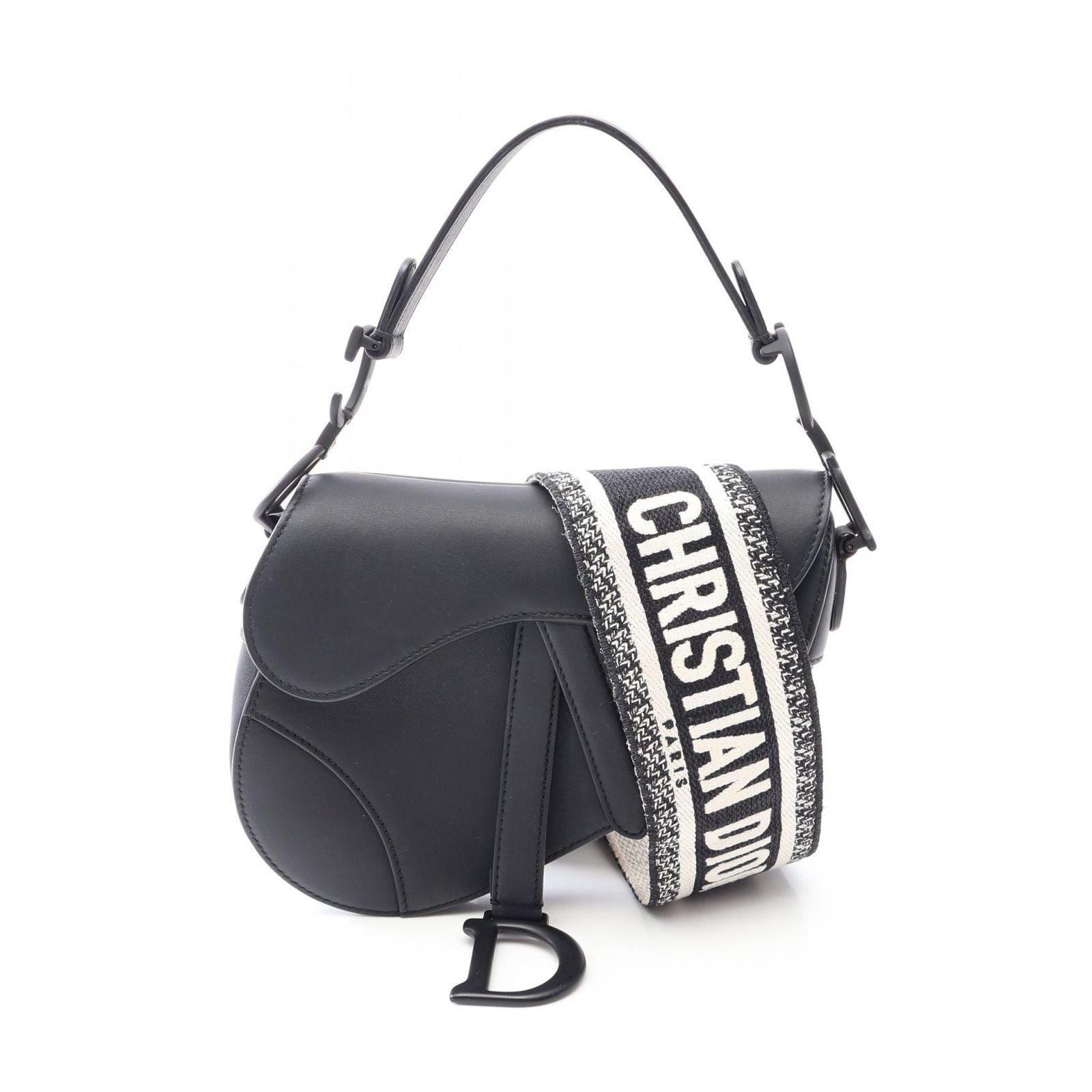 Dior Saddle Bag Mini 2-Way Black Leather