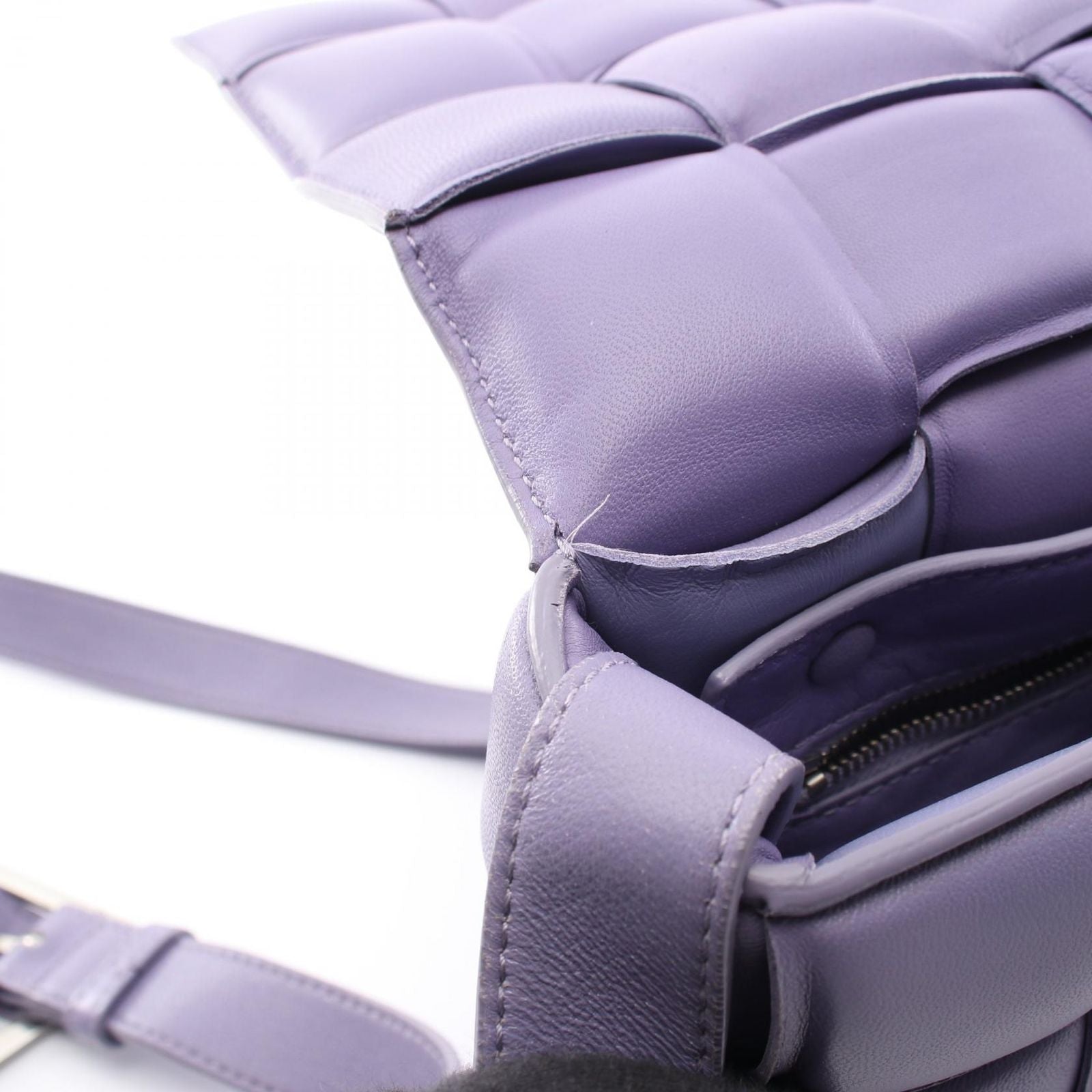 Bottega Veneta Shoulder Bag Padded Cassette Intrecciato Purple Leather — view 8