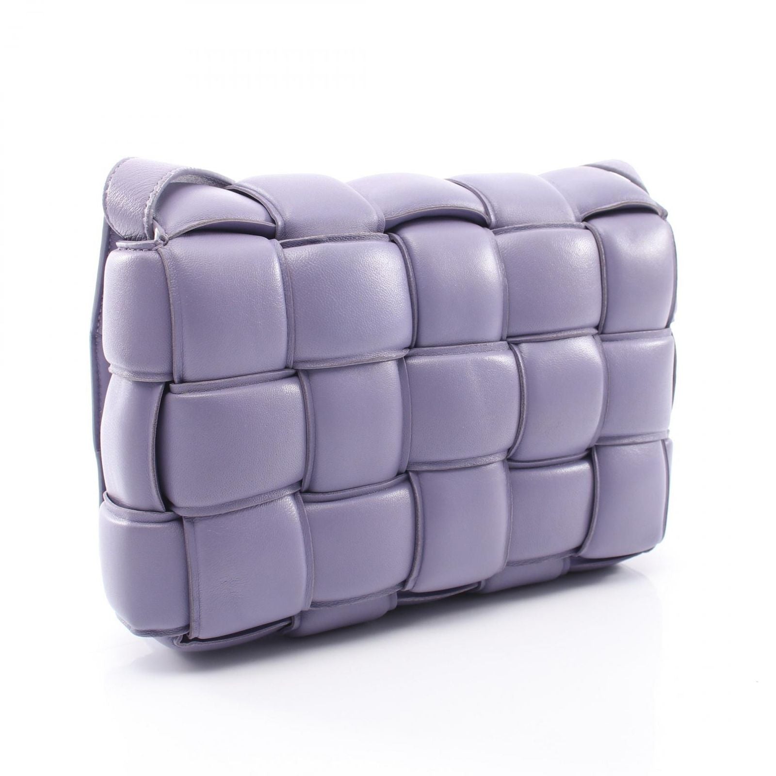 Bottega Veneta Shoulder Bag Padded Cassette Intrecciato Purple Leather — view 2