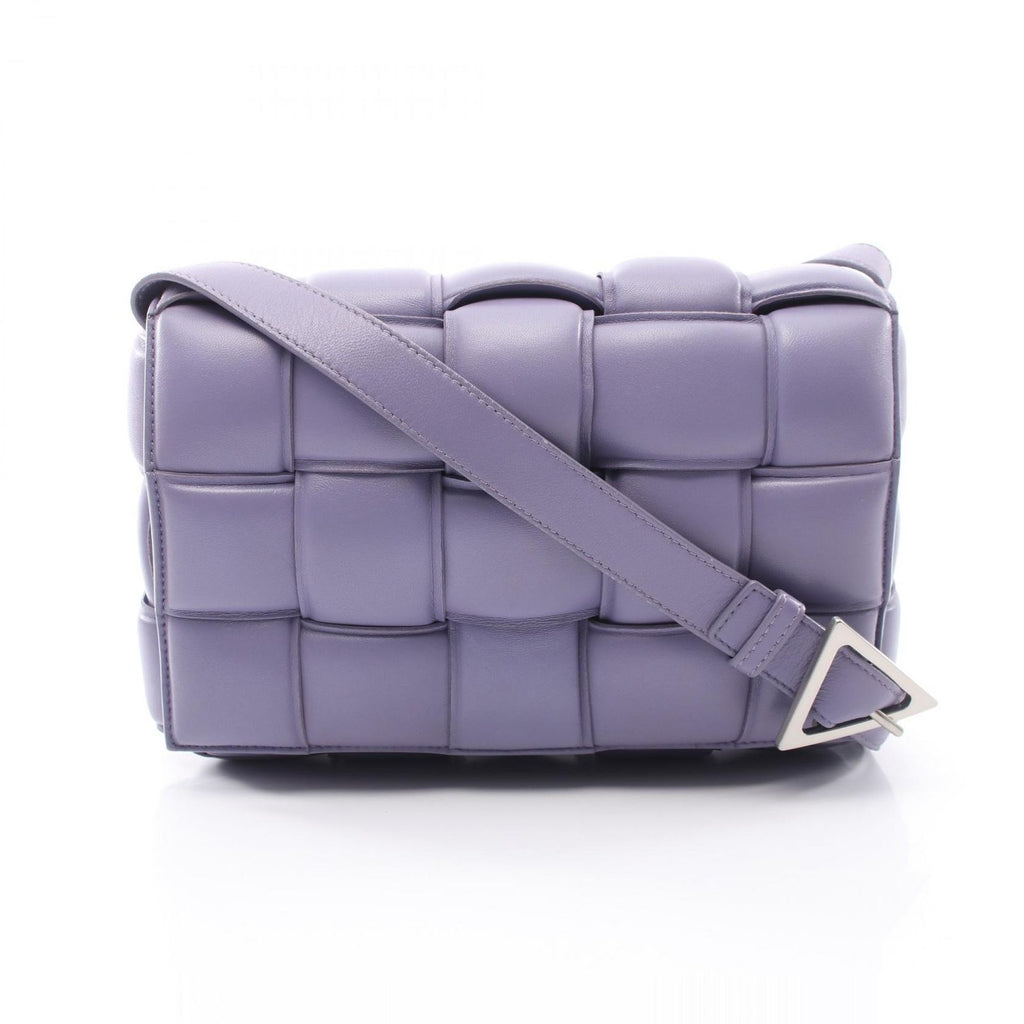 Bottega Veneta Shoulder Bag Padded Cassette Intrecciato Purple Leather