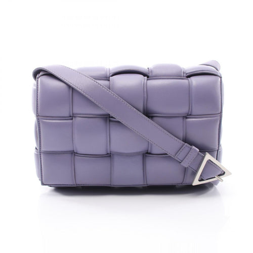 Bottega Veneta Shoulder Bag Padded Cassette Intrecciato Purple Leather