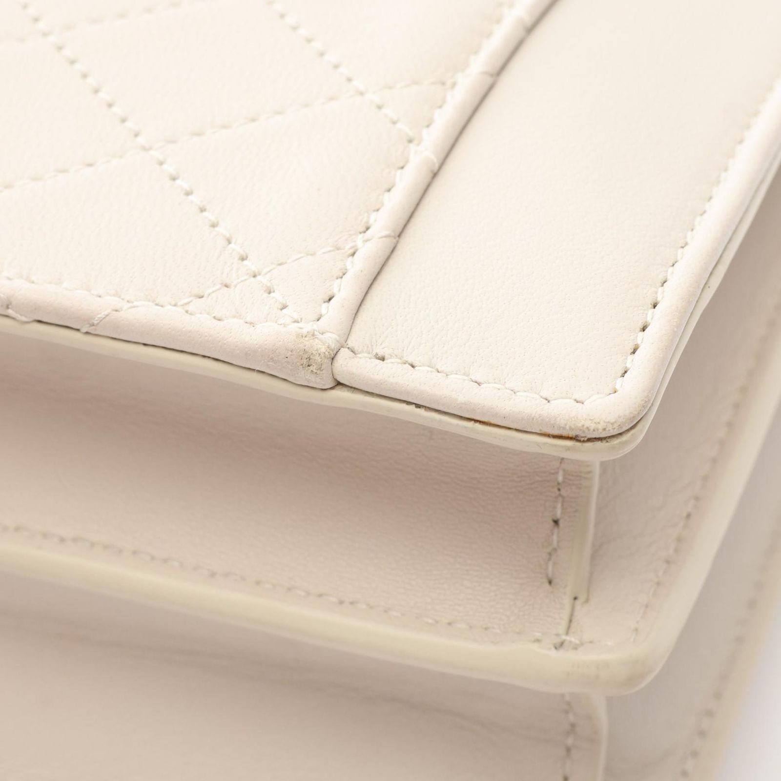 Saint Laurent Paris Shoulder Bag Satchel Gabi Ivory Leather — view 8