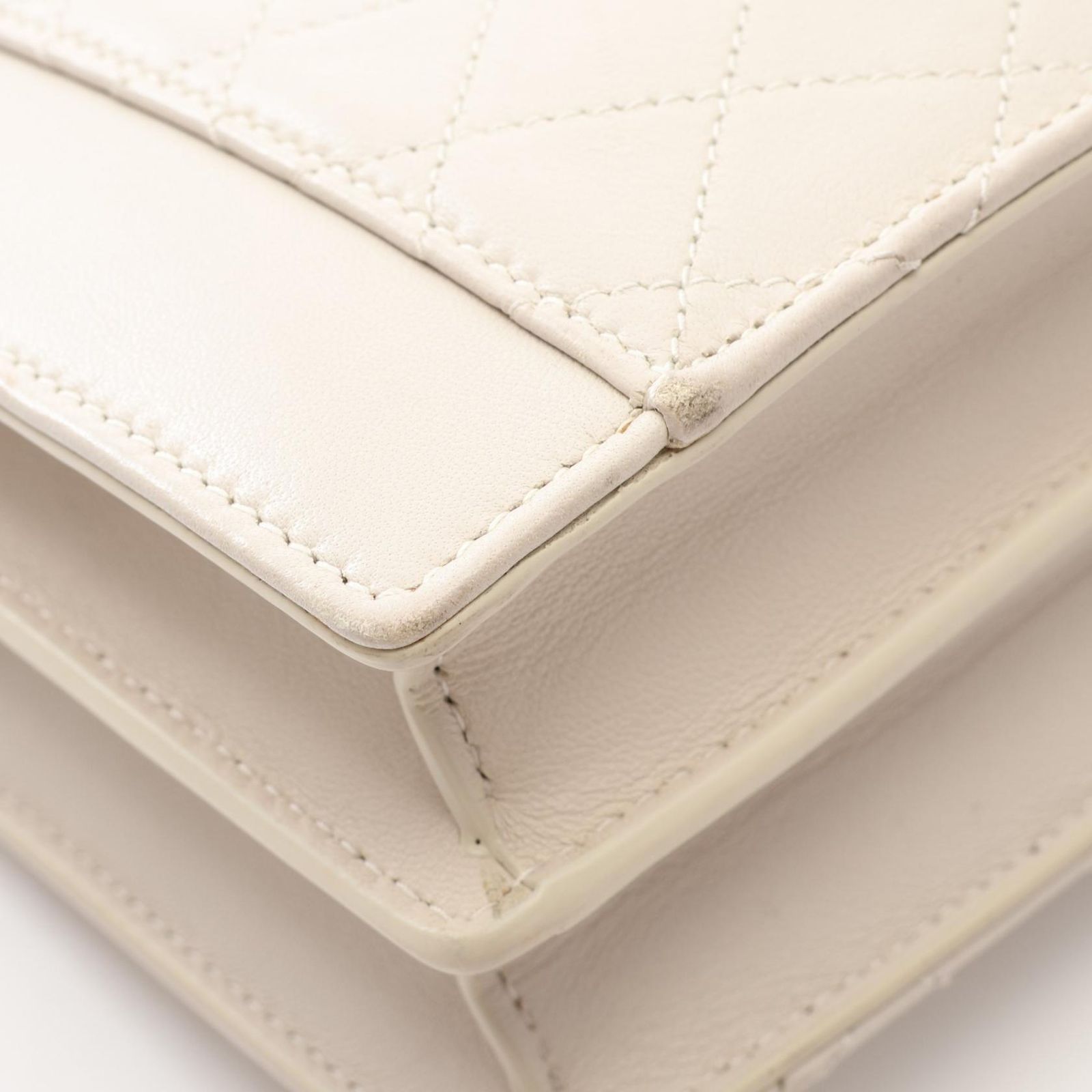 Saint Laurent Paris Shoulder Bag Satchel Gabi Ivory Leather — view 7