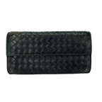 Bottega Veneta Wallet Intrecciato Black Leather