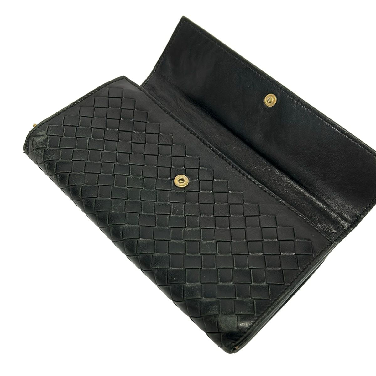 Bottega Veneta Wallet Intrecciato Black Leather — view 3