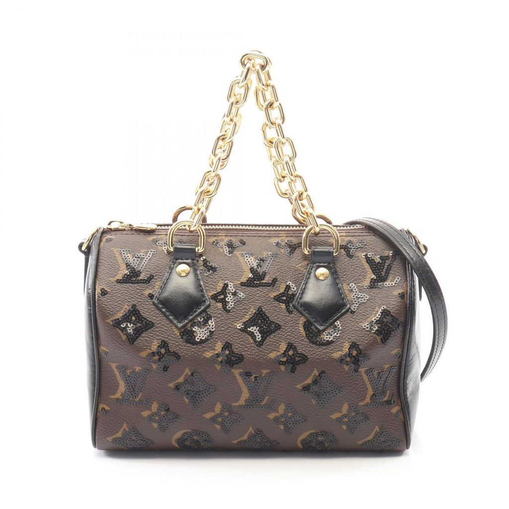 Louis Vuitton Handbag Speedy Bandouliere 20 Monogram Sequin 2-Way Canvas Leather
