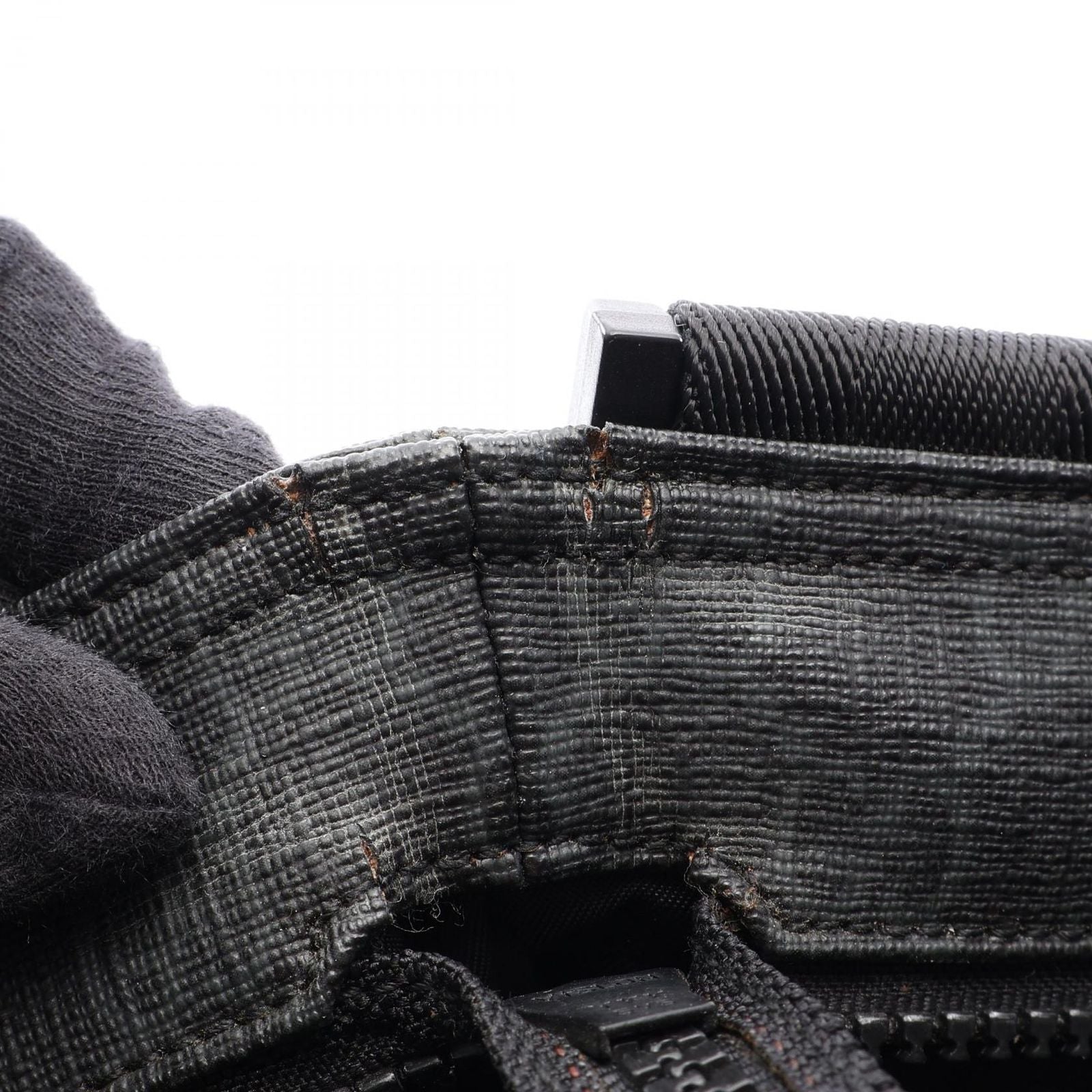 Gucci Shoulder Bag GG Supreme Black Canvas Leather — view 8