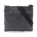 Gucci Shoulder Bag GG Supreme Black Canvas Leather