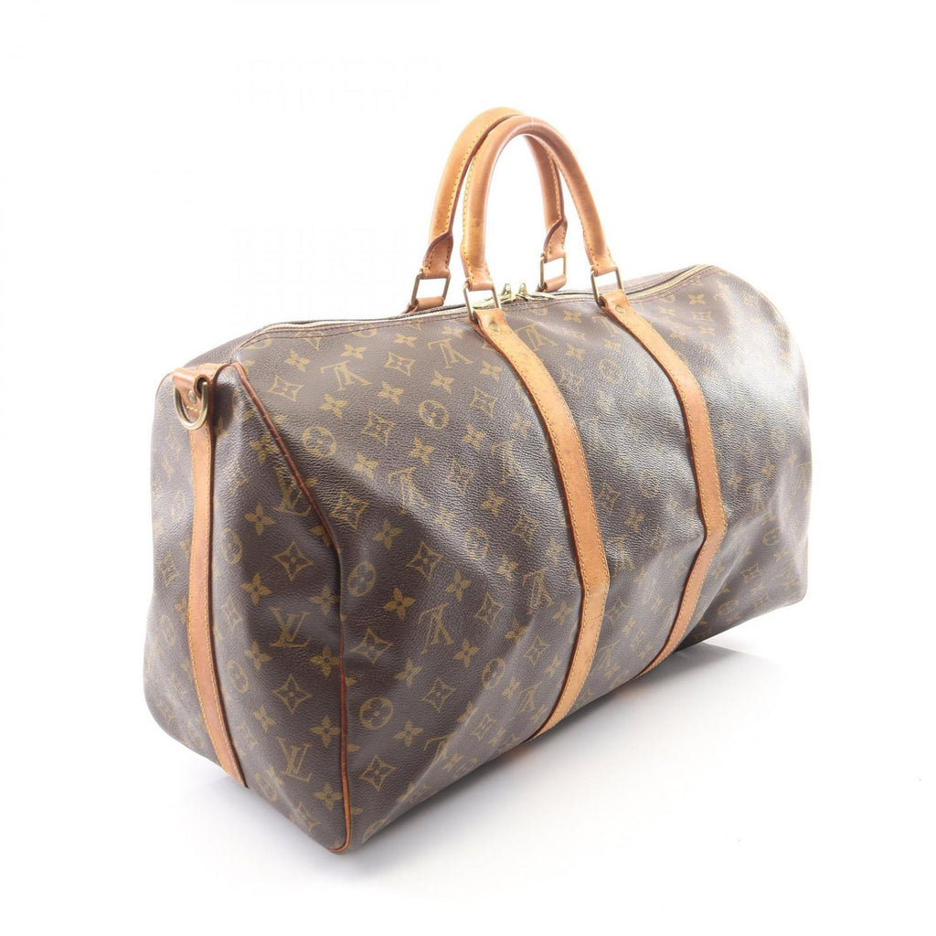 Louis Vuitton Boston Bag Keepall Bandouliere 50 Monogram 2-Way Canvas Leather — view 2