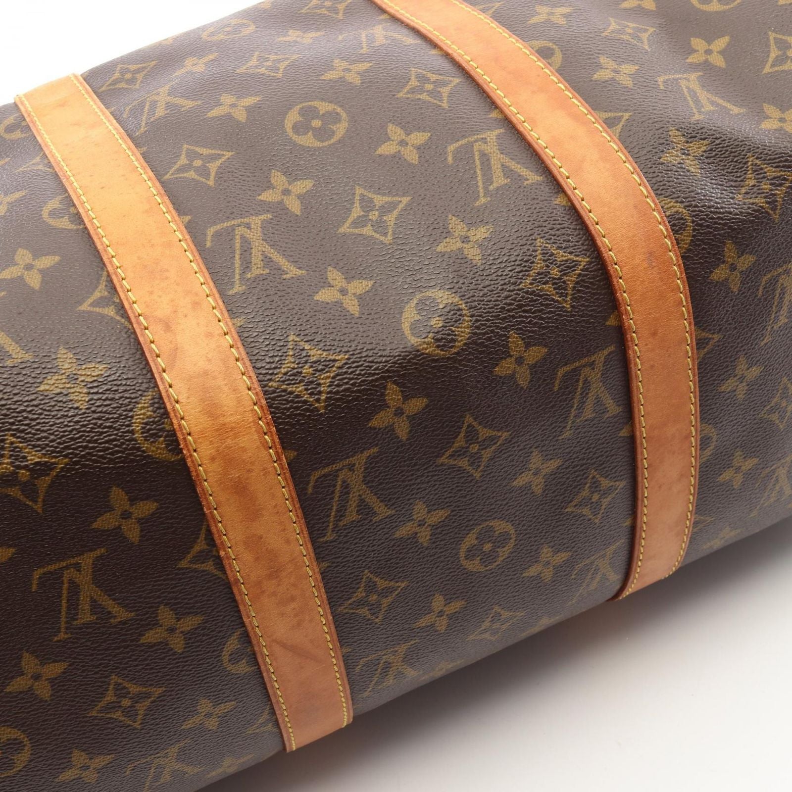Louis Vuitton Boston Bag Keepall Bandouliere 50 Monogram 2-Way Canvas Leather — view 9