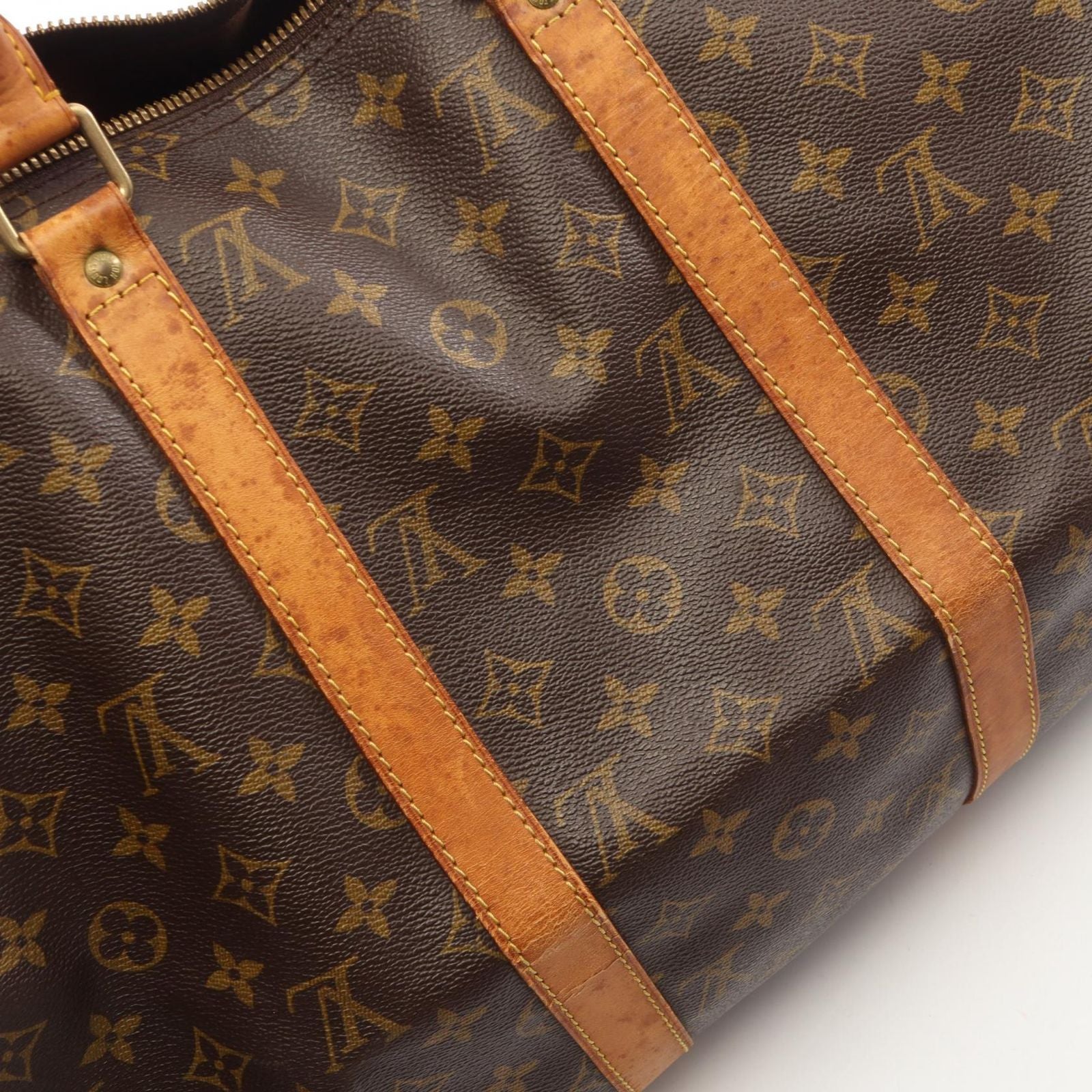 Louis Vuitton Boston Bag Keepall Bandouliere 50 Monogram 2-Way Canvas Leather — view 8